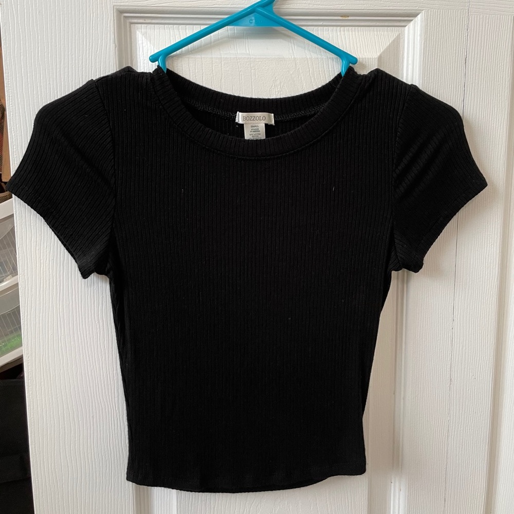 Black Bozzolo Crop Top